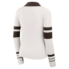 Cleveland Browns WEAR by Erin Andrews Women's Ribbed Henley Polo Sweater - White cheap