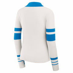Detroit Lions WEAR by Erin Andrews Women's Ribbed Henley Polo Sweater - White online