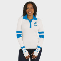 Detroit Lions WEAR by Erin Andrews Women's Ribbed Henley Polo Sweater - White online