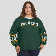 Green Bay Packers WEAR by Erin Andrews Women's Plus Size Sport Long-Sleeve T-Shirt - Green discount