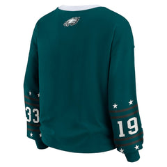 Philadelphia Eagles WEAR by Erin Andrews Women's Plus Size Sport Long-Sleeve T-Shirt - Midnight Green sale