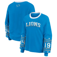 Detroit Lions WEAR by Erin Andrews Women's Plus Size Sport Long-Sleeve T-Shirt - Blue online