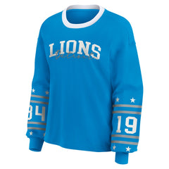 Detroit Lions WEAR by Erin Andrews Women's Plus Size Sport Long-Sleeve T-Shirt - Blue online