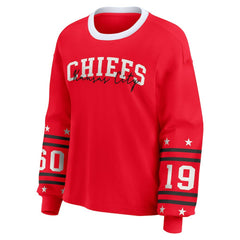 Kansas City Chiefs WEAR by Erin Andrews Women's Plus Size Sport Long-Sleeve T-Shirt - Red sale