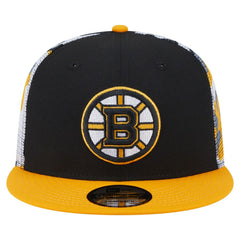 Boston Bruins New Era Camo Meshback 9FIFTY Snapback Hat - Black/Gold Hats