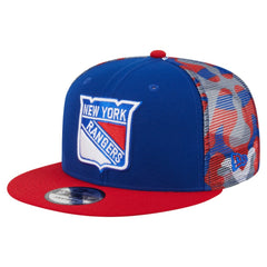 New York Rangers New Era Camo Meshback 9FIFTY Snapback Hat - Blue/Red Hats