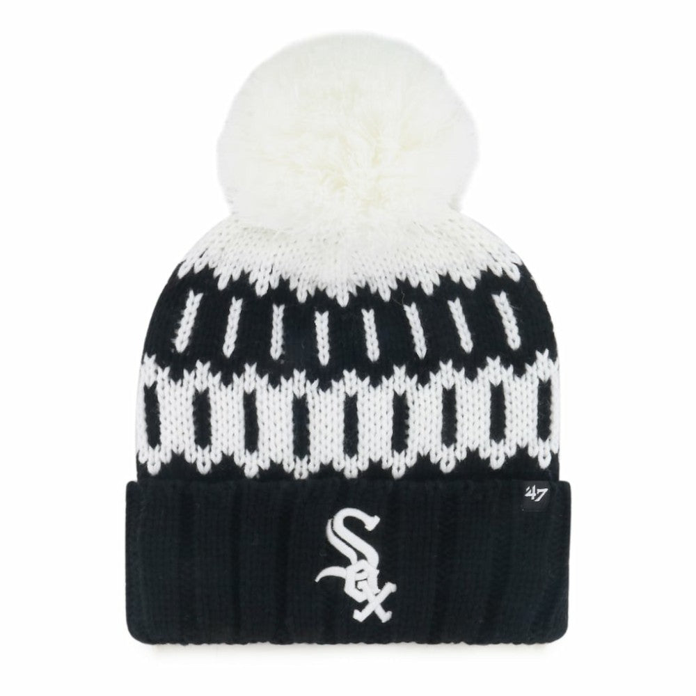 Chicago White Sox Women's Felicity Cuffed Knit Hat with Pom Black