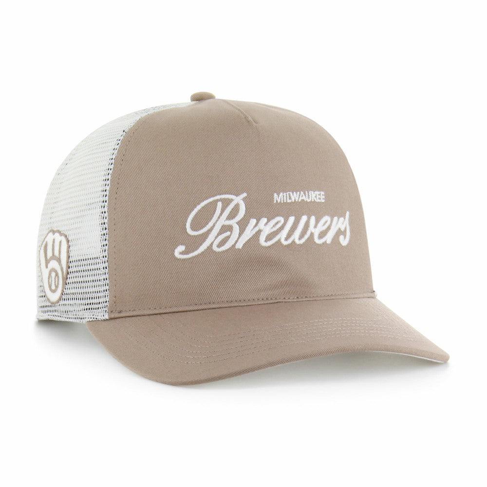 Milwaukee Brewers Foundational Mesh Hitch Adjustable Hat Brown