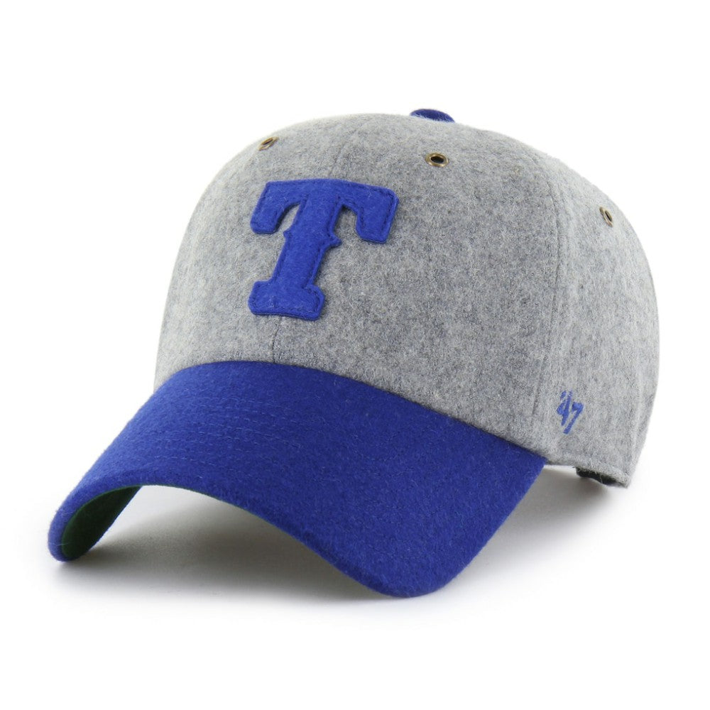 Texas Rangers Golden Age Wool Clean Up Adjustable Hat Gray/Royal