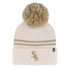 Chicago White Sox Women's Latte Cuffed Knit Hat with Pom Natural