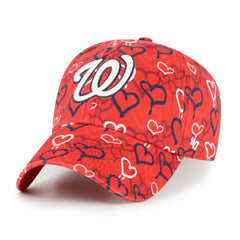 Washington Nationals Girls Youth Mural Clean Up Adjustable Hat Red