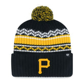 Pittsburgh Pirates Youth Polar Vortex Cuffed Knit Hat with Pom Black