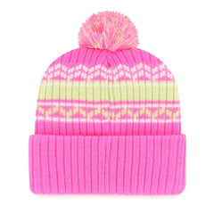 Detroit Tigers Youth Polar Vortex Cuffed Knit Hat with Pom Pink