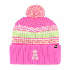 Los Angeles Angels Youth Polar Vortex Cuffed Knit Hat with Pom Pink