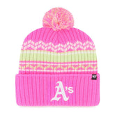 Athletics Youth Polar Vortex Cuffed Knit Hat with Pom Pink