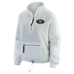 Jacksonville Jaguars WEAR by Erin Andrews Women's Polar Fleece Half-Zip Jacket - White outlet