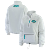 Miami Dolphins WEAR by Erin Andrews Women's Polar Fleece Half-Zip Jacket - White online