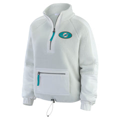 Miami Dolphins WEAR by Erin Andrews Women's Polar Fleece Half-Zip Jacket - White online