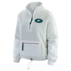 Philadelphia Eagles WEAR by Erin Andrews Women's Polar Fleece Half-Zip Jacket - White outlet