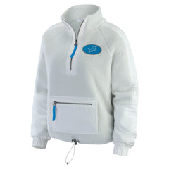 Detroit Lions WEAR by Erin Andrews Women's Polar Fleece Half-Zip Jacket - White on sale