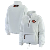 Cleveland Browns WEAR by Erin Andrews Women's Polar Fleece Half-Zip Jacket - White for sale