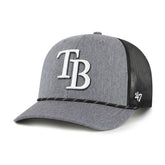 Tampa Bay Rays Carbon Rope Trucker Adjustable Hat Charcoal