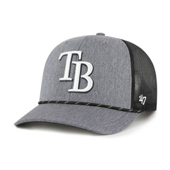 Tampa Bay Rays Carbon Rope Trucker Adjustable Hat Charcoal
