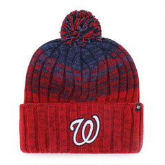 Washington Nationals Cascade Cuffed Knit Hat with Pom Red