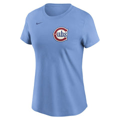Seiya Suzuki Chicago Cubs Women's Cooperstown Collection Fuse Name & Number T-Shirt Light Blue