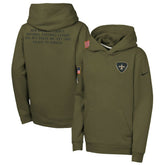 New Orleans Saints Youth 2025 Salute to Service Club Fleece Hoodie - Olive for sale
