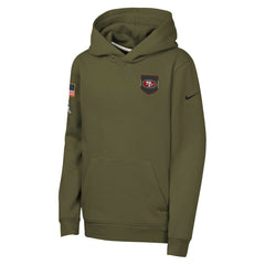 San Francisco 49ers Youth 2025 Salute to Service Club Fleece Hoodie - Olive on sale