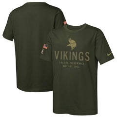 Minnesota Vikings Youth 2025 Salute to Service Sideline Dri-FIT T-Shirt - Olive discount
