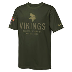 Minnesota Vikings Youth 2025 Salute to Service Sideline Dri-FIT T-Shirt - Olive discount