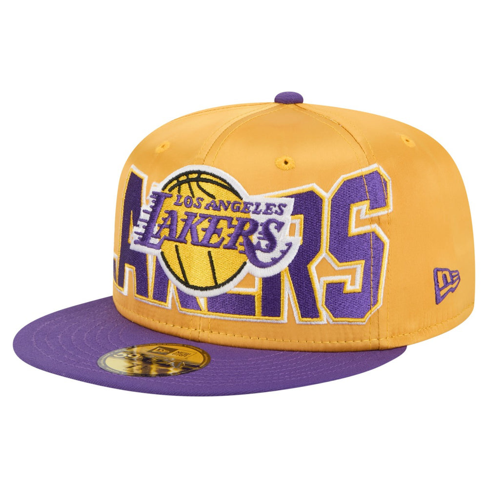 Los Angeles Lakers Satin Two-Tone 59FIFTY Fitted Hat - Gold/Purple cheap