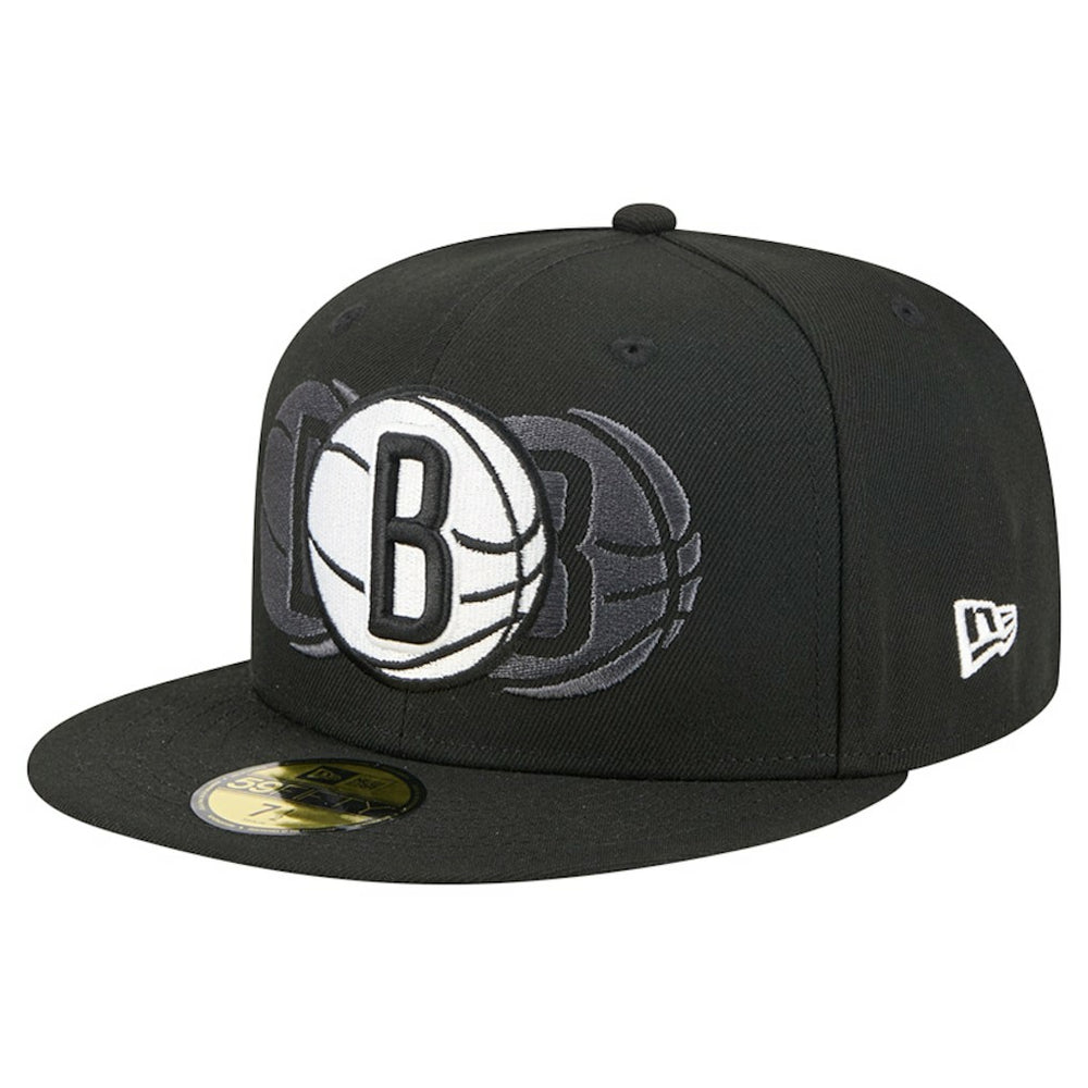 Brooklyn Nets Tri-Hit 59Fifty Fitted Hat - Black cheap