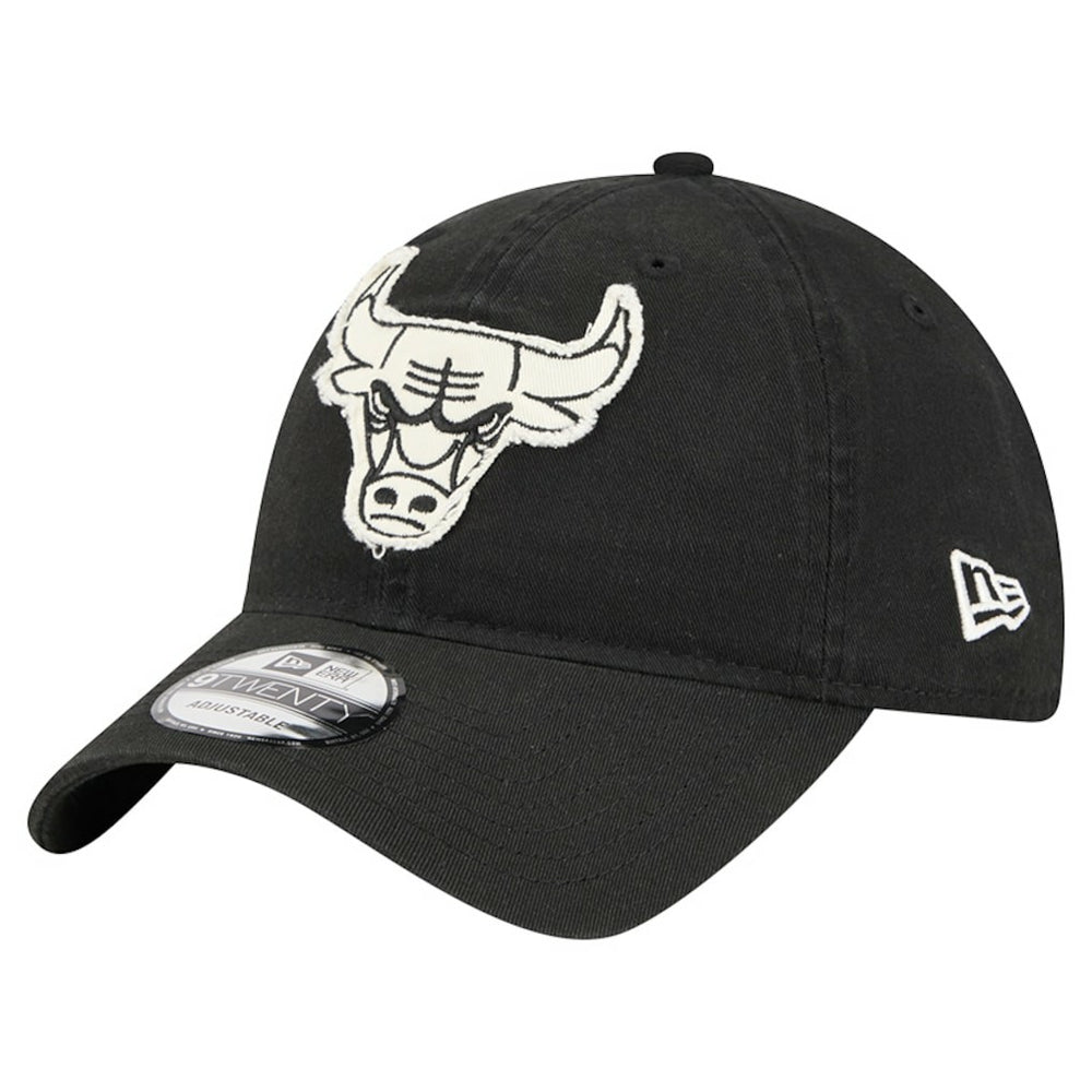 Chicago Bulls Stamp Fabric Applique 9TWENTY Adjustable Hat - Black sale