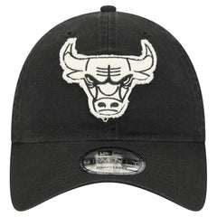 Chicago Bulls Stamp Fabric Applique 9TWENTY Adjustable Hat - Black sale