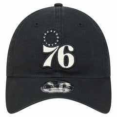 Philadelphia 76ers Stamp Fabric Applique 9TWENTY Adjustable Hat - Black for sale