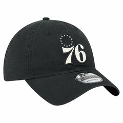 Philadelphia 76ers Stamp Fabric Applique 9TWENTY Adjustable Hat - Black for sale