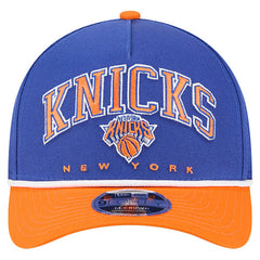 New York Knicks Bold Arch COOLERA 9FORTY A-Frame M-Crown Adjustable Hat - Blue for sale