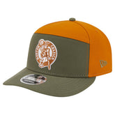 Boston Celtics Two-Tone Color Pack Split Panel 9FIFTY Adjustable Hat - Olive/Burnt Orange on sale