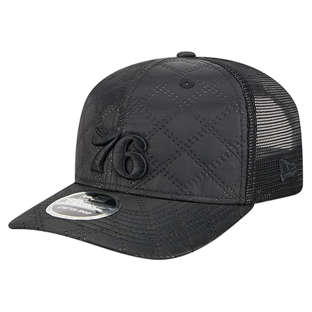 Philadelphia 76ers Quilted 9SEVENTY Trucker Adjustable Hat - Black outlet