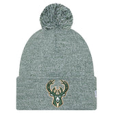 Milwaukee Bucks Marled Cuffed Knit Hat with Pom - Hunter Green for sale