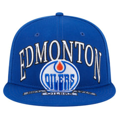 Edmonton Oilers New Era Oversized Vintage Arch 59Fifty Fitted Hat - Royal Hats