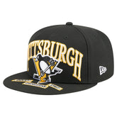 Pittsburgh Penguins New Era Oversized Vintage Arch 59Fifty Fitted Hat - Black Hats