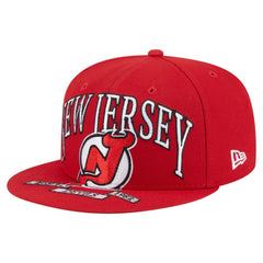 New Jersey Devils New Era Oversized Vintage Arch 59Fifty Fitted Hat - Red Jerseys