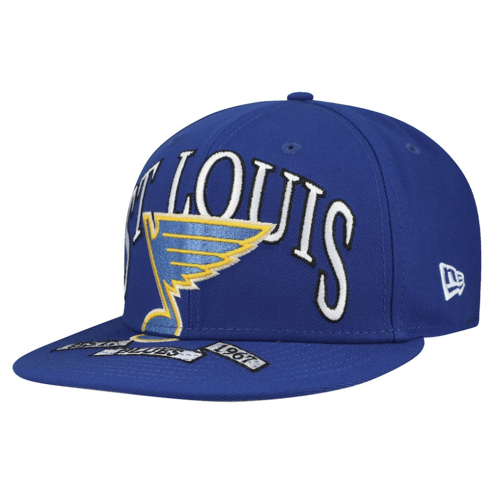 St. Louis Blues New Era Oversized Vintage Arch 59Fifty Fitted Hat - Blue Hats