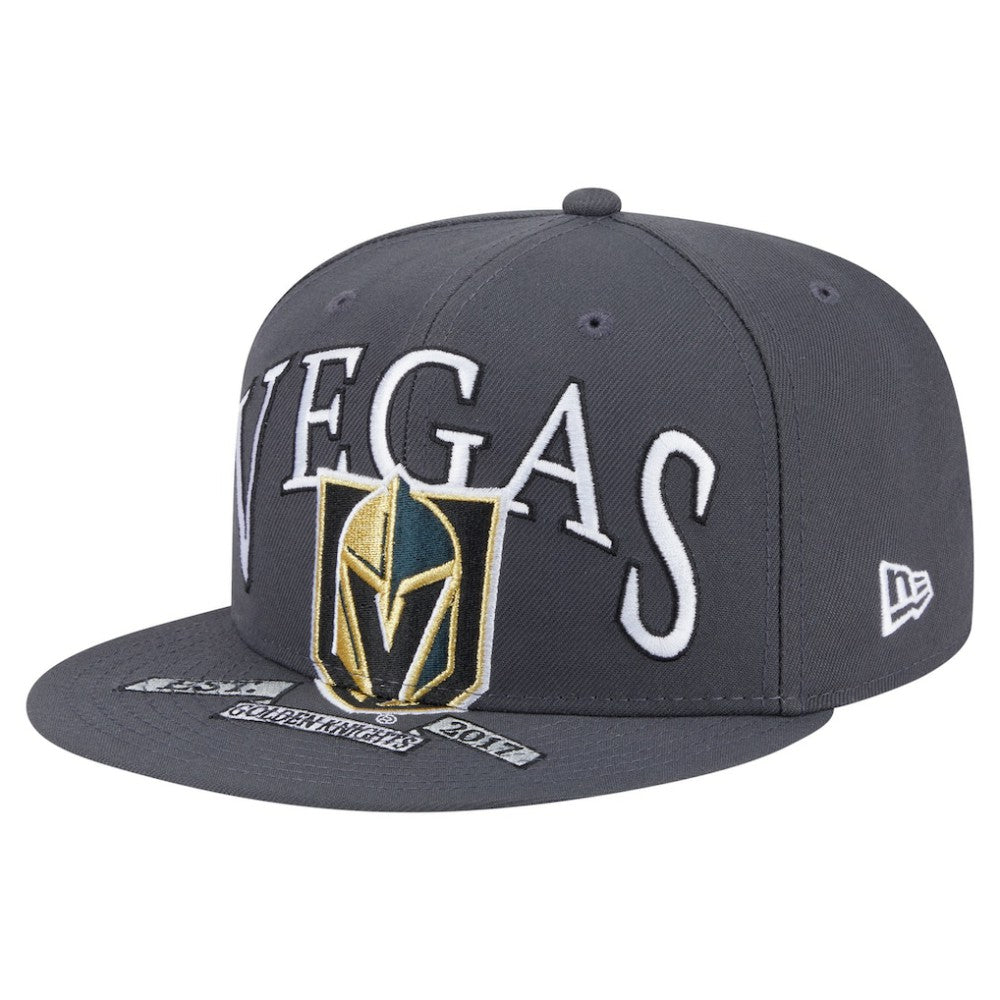 Vegas Golden Knights New Era Oversized Vintage Arch 59Fifty Fitted Hat - Gray Hats