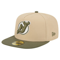 New Jersey Devils New Era Color Pack Two-Tone 59FIFTY A-Frame Fitted Hat - Tan/Olive Jerseys