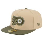 Philadelphia Flyers New Era Color Pack Two-Tone 59FIFTY A-Frame Fitted Hat - Tan/Olive Hats